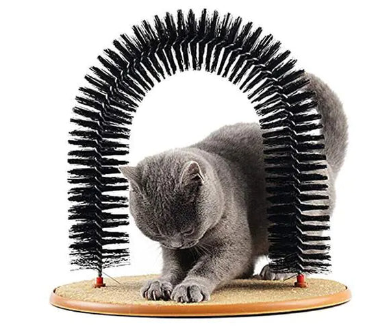 Cat Toy Arch Self Groomer | Interactive Cat Scratcher & Grooming Arch | Shedding & Massage Tool for Indoor Cats
