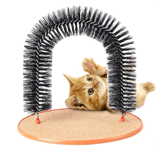 Cat Toy Arch Self Groomer | Interactive Cat Scratcher & Grooming Arch | Shedding & Massage Tool for Indoor Cats
