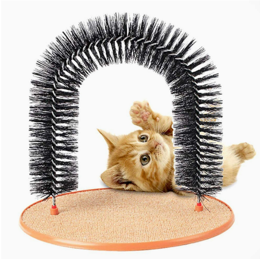 Cat Toy Arch Self Groomer | Interactive Cat Scratcher & Grooming Arch | Shedding & Massage Tool for Indoor Cats