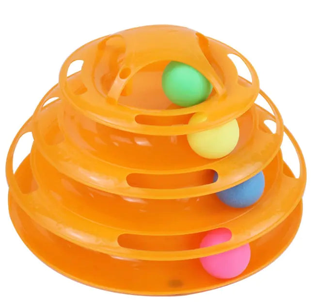 Interactive Cat Toy Spinning Tower | Multi-Layer Puzzle Toy for Indoor Cats | Boredom-Busting Cat Entertainment