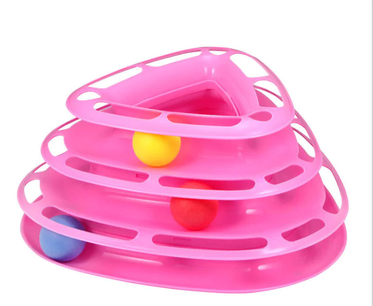 Interactive Cat Toy Spinning Tower | Multi-Layer Puzzle Toy for Indoor Cats | Boredom-Busting Cat Entertainment