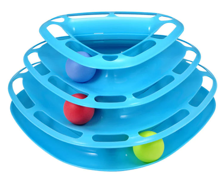 Interactive Cat Toy Spinning Tower | Multi-Layer Puzzle Toy for Indoor Cats | Boredom-Busting Cat Entertainment