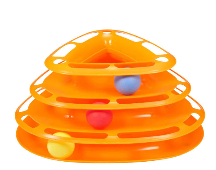 Interactive Cat Toy Spinning Tower | Multi-Layer Puzzle Toy for Indoor Cats | Boredom-Busting Cat Entertainment