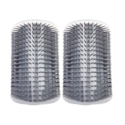 Wall-Mounted Cat Corner Scratcher & Groomer – Self Grooming Brush for Indoor Cats