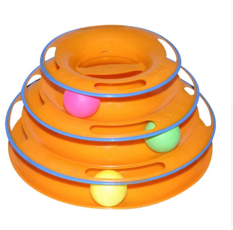 Interactive Cat Toy Spinning Tower | Multi-Layer Puzzle Toy for Indoor Cats | Boredom-Busting Cat Entertainment